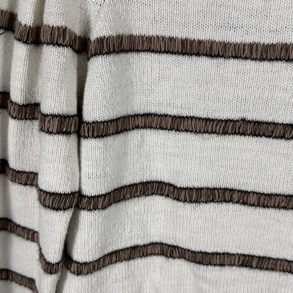 Brochu Walker Danon Taos Stripe Crew‎ Sweater Size Medium Women Linen Blend - Picture 8 of 9